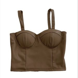 Faux Leather Corset Top